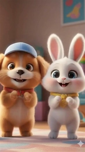 Tap tap paws 🐾 😍 Can you Clap with bunny 🐰 puppy 🐶 & kitten 😸 #viralshorts #shorts #youtubeshorts