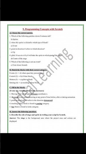 #Computer Class-6 Chapter-9 Programming concepts with scratch#