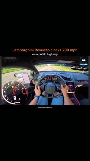 Vehicle in 24 hours on Instagram: "Guys at AutoTopNL recently took a Lamborghini Revuelto for a drive on their favorite stretch of tarmac – a derestricted section of the German Autobahn. The aim was simply to see what top speed the Revuelto could reach on a public highway without actually breaking the law. Video by @autotopnl #lamborghini #lamborghinirevuelto #carnews #car"