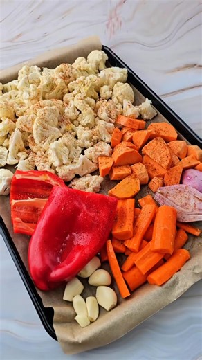 Roasted Sweet Potato Cauliflower Soup from the Test Kitchen…want to try this easy one-pan soup with us? Recipe here: https://womenoftoday.com/roasted-sweet-potato-cauliflower-soup/ | Women of Today By Camila Alves McConaughey