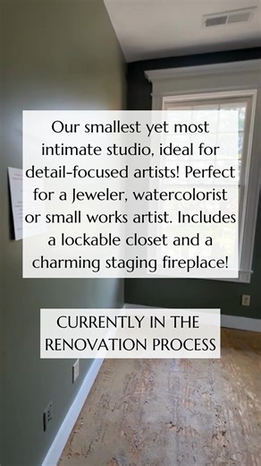 🔥 Studio Space Available | Jasmine Studio 🎨 Looking for the perfect creative nook to call your own? Our last available studio space, The Jasmine Studio, is available for rent! A 91 sq. ft. intimate space designed for focus, inspiration, and comfort. ✨ Located on the second floor of The Marshall Muse Gallery, this cozy studio features: 🗝️ A lockable closet for your supplies & personal items 🔥 A charming fireplace that adds warmth and character 🌿 A quiet, private atmosphere perfect for artist