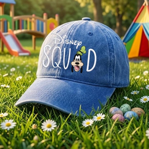 Disney Squad Embroidered Hat, Goofy Disney Baseball Cap, Disney Friends Hat, Cute Disney Dad Hat, Disneyland Family Trip Hat - Etsy