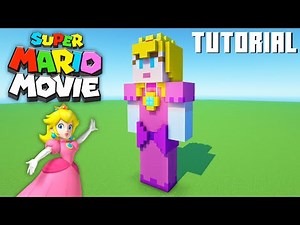 Minecraft Tutorial: How To Make A Princess Peach Statue "The Super Mario Bros. Movie"