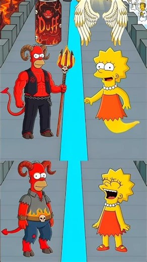 Angel Lisa Can’t Handle Devil Homer 😳 #shortsfeed