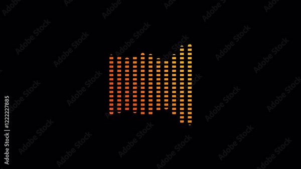 Line audio wave visualization voice record, sound wave animation , line digital minimalist voice on transparent background Audio Equalizer Background Animation. Overlay Video.