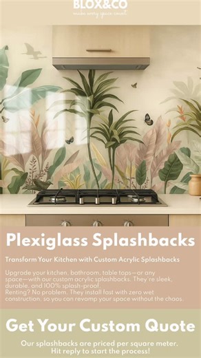 Print your photos on wood on Instagram: "The ultimate rental-friendly glow-up. ✨ Refresh your kitchen or bathroom in minutes with our easy-to-install splashbacks! 🏠🙌"
