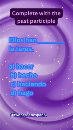 PASADO PARTICIPIO EN ESPAÑOL