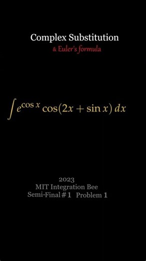 The Complex Substitution Unlocks MIT’s Exponential Trigonometric Integral