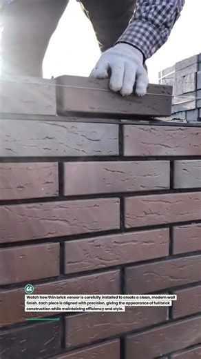Perfect Brick Veneer Finish! #brickwork #construction #DIY #shorts #masonry #design