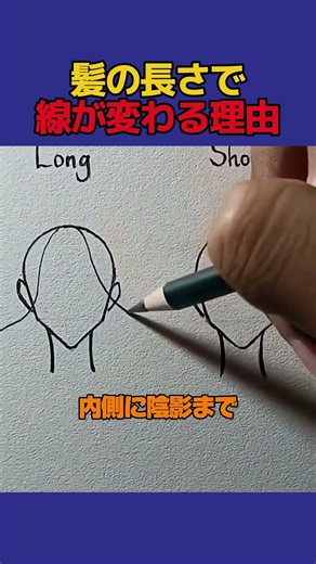 ロングとショートは線の長さだけで描き分けられる #イラスト #美術 #パフォーマンスアート #お絵描き #アート #絵