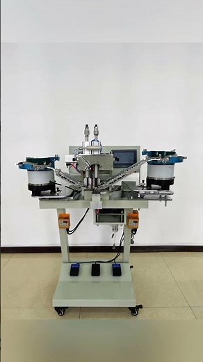 Double-Head Multi-Functional Button Attaching Machine, Automatic Feeding Grommet Machine,