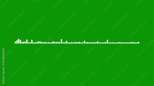 audio spectrum animation, A graphic circular loop of rhythmic audio frequency sound waves in the animation, sound waves loop animation, 4K Simple audio spectrum on Green background. 4k video