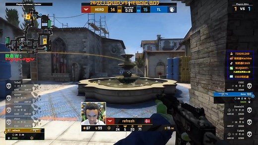 14:15，refresh天神下凡1v5拖入加时，帮助heroic在图三战胜液体