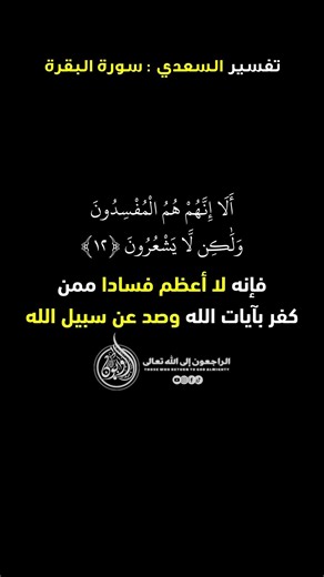 تفسير السعدي: سورة البقرة (الآية 12)
