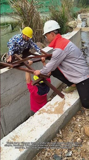 DIY Wooden Bridge: 3 Villagers Build a Crossing Over a Ditch