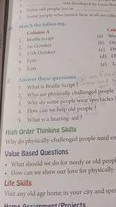 Questions:What is Braille Script?Who are physically challenge... | Filo