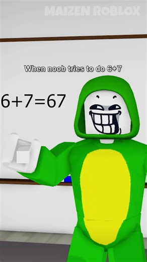 When Noob Mikey tries to do 6+7 be like 😏💀 #shorts #roblox #maizen