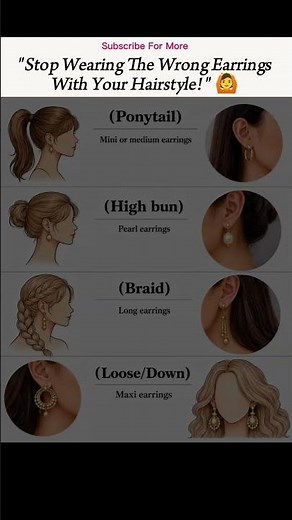 Best Earrings for Every Hairstyle 💫| Ponytail, Bun, Braid & Open Hair Guide #EarringsGuide #OOTD