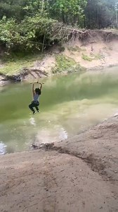 1.4M views · 14K reactions | Girl struggles to let go of rope swing, and keeps swinging out over the water | Best Videos | Facebook