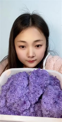Soft Crunchy Purple Shaved Ice ASMR Experience