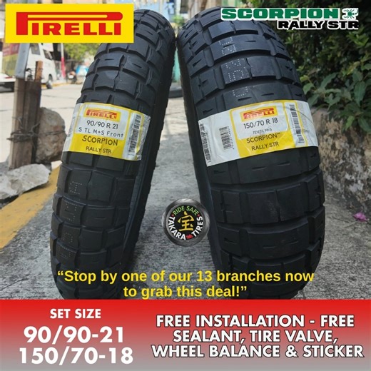 TAKARAKI TIRES SHOP on Instagram: "Pirelli Scorpion Rally STR Set Size Promo! Open for Retail, Wholesale/Dealership For more inquiries. Contact us : 0 9 2 7 1 2 9 7 5 8 6 FOR COD WE HAVE. L LINK : https://www.lazada.com.ph/shop/takaratires S LINK : shopee.ph/takaratiresofficial T LINK : https://www.tiktok.com/@takaratiresofficial We have 13 branches ready to serve for walk-in & pick up customers #TakaraTires #RideWithConfidence #tiresforsale #HomeOfQualityTire #MurangGulong #pirelli #Tubelesstir