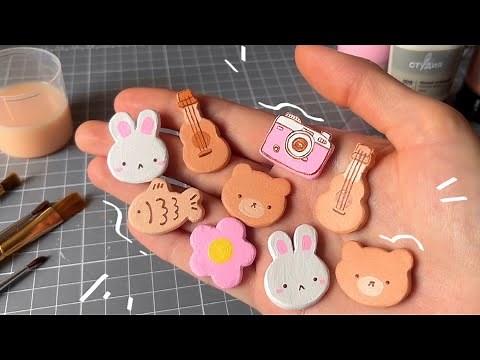 How I Make Air Dry Clay Pins🌸✨// Amazing Crafts // Relaxing video🫧