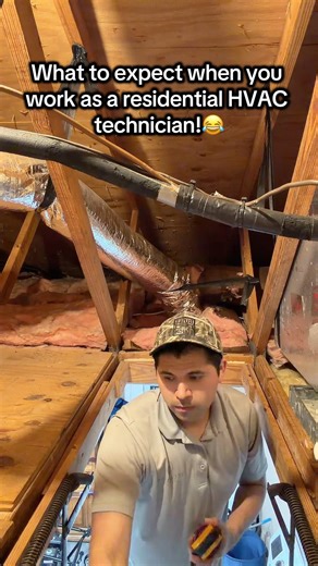 What to expect as a residential hvac tech!😅#hvactechnician #funny
