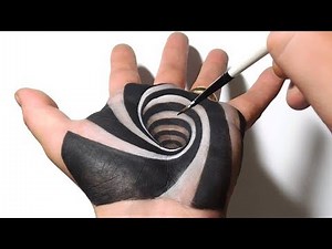 3D Spiral Hole on Hand Painting - Trick Art Optical Illusion
