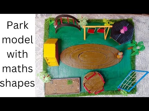 how to make park model with maths shapes 🎢 #geomentrical shapes park #maths project