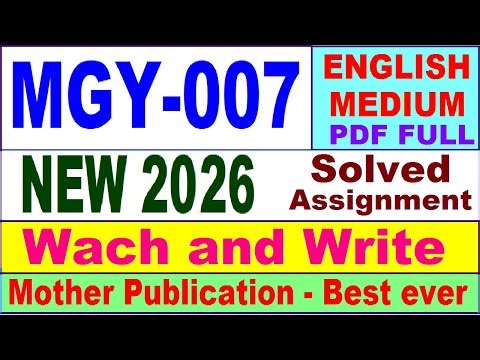 MGY 007 solved assignment 2026 in English || mgy 007 solved assignment 2026 || ignou mgy7