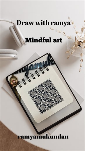 Ramya Mukundan | Mandala, Zentangle & Mindful art on Instagram: "After seeing my tutorials, Many people tell me they can’t draw, but mindful art isn’t about the final picture. It is about the process of clearing your head. I designed this pattern to be simple enough for anyone to draw, even if you haven’t picked up a pen in years. This is also perfect for busy professionals or students who don’t have lots of free time. This gives you the same benefits of meditation by helping you destress and de