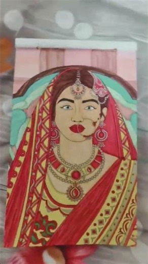 Indian bride drawing | Traditional art shorts ✨ Easy drawing tutorial 🎨#Shorts #artshorts #drawings