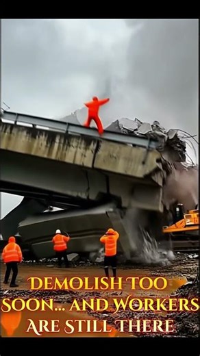 🏗️When You Demolish Too Soon and Workers Are Still There 😨 #demolition #fail #construction