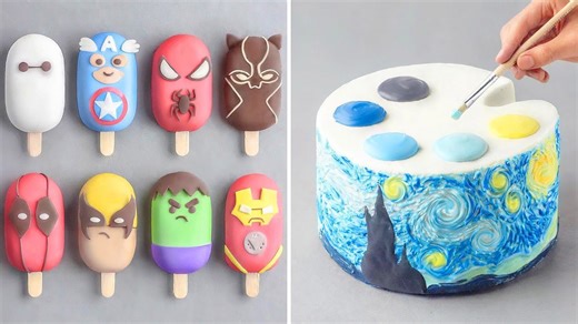 How to Make Satisfying Superhero & Art Cakes 🎨🦸 | Marvel Cakesicles & Starry Night Tutorial