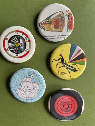 Vintage Book Pinback Button Set of 5 , Retro Paper Collage Pins • Vintage Style Gift for Readers & Writers - Etsy
