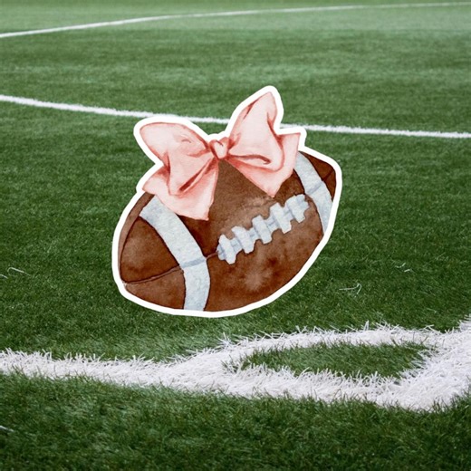 Buy Football Sticker, Coquette Vinyl Decal, Pink Bow and Sports Sticker, Holographic Kindle Sticker, Cute Sticker Gift, Waterproof Sticker Online in India - Etsy