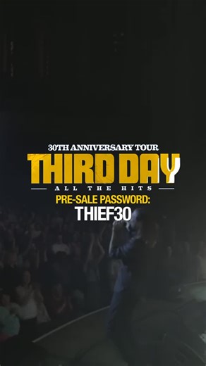 Awakening Events | Christian Music Concerts on Instagram: "Get pre-sale tickets starting at 10am local time today, June 24th! 🎟️✨ Don’t wait—this is your chance to grab the best seats before tickets go on sale to the public! Experience the Third Day 30th Anniversary Tour, use code THIEF30 to access pre-sale tickets! All pre-sales end on June 26th at 10pm. Comment PRESALE and we will send you the link to get tickets to your DM!"