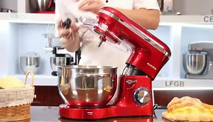 Aucma Stand Mixer,1400W Tilt-Head 6.2L Food Mixer, 6 Speed Kitchen Electric Mixer with Dough Hook,