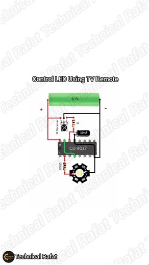 Control LED with TV Remote Using CD4017