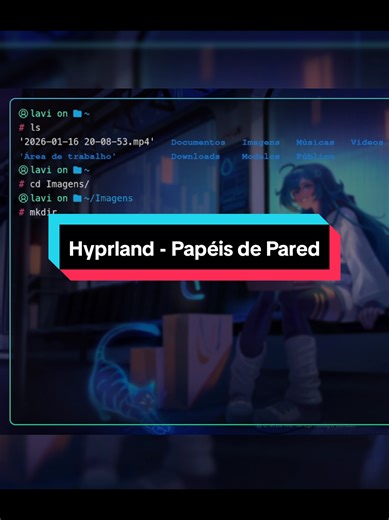 Programa para trocar os papéis de parede do Hyprland🙏🏻😰📂 #fyp #linux #techtok #floptok #python