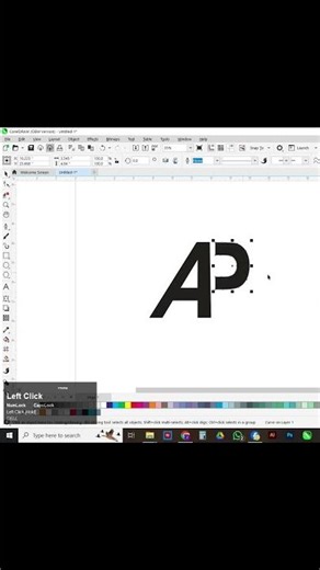 A & P Letter Logo In CorelDraw #logo #tutorial #shortvideo #shotsviral