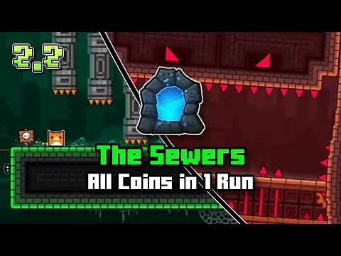 [The Tower] Level 2 "The Sewers" All Coins | Geometry Dash 2.2
