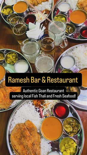 Amita Azgaokar! Goa! on Instagram: "Authentic Goan Restaurant serving Fresh Seafood and Fish Thalis😋🤤 Location : 📍Ramesh Bar & Restaurant, Sancoale, Goa! One of the hidden gem in South Goa, this typical local Goan restaurant is located in a beautiful village of Sancoale Goa. Famous for serving fresh Seafood and lip smacking Fish Thalis, it was indeed a treat. We ordered for Chonak Fish Thali and Rawa Fried Prawns, it was heavenly delicious, fish was fried to perfection and thali was wholesome