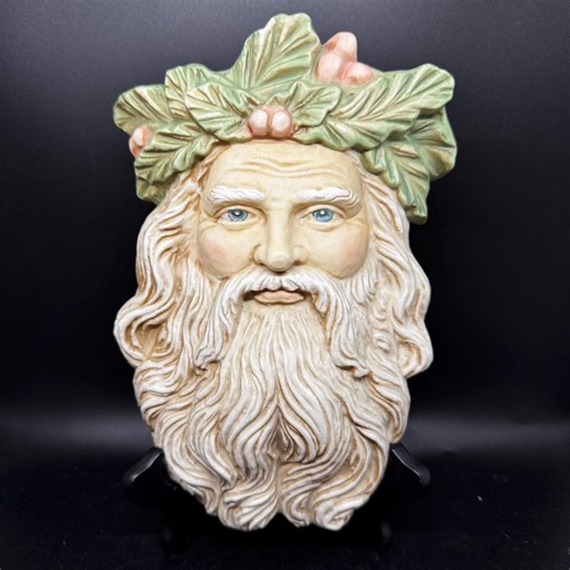 Ceramic Hand Painted Santa Head Wall Plaque. - Etsy