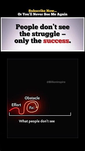 People don’t see the struggle — only the success. #motivation #mindset #selfimprovement