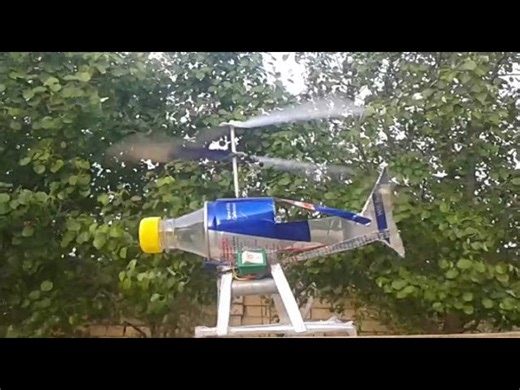 DIY mini helicopter from Red Bull can & plastic bottle | Creative recycling tutorial