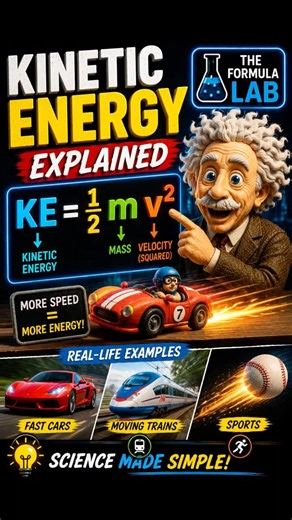 ✅ KINETIC ENERGY EXPLAINED | THE FORMULA LAB | #kineticenergy #shorts