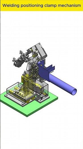 Welding positioning clamp mechanism #machine #manufacturing #mechanism #engineering #automation