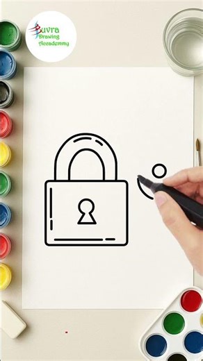 Easy Locked with Key 🔐 Drawing | #shorts #ytshorts #drawing #satisfying #viral #key #trending