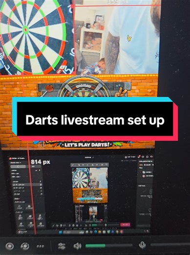 so here a quick look at my live stream set up as I have upgraded my cams. I use my spare phone connected to the #darts #connect website. In depth video will be on my YouTube channel. #darts #targetdarts #tiktokstudio.